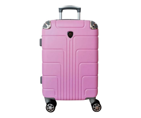 Maleta de Mano JONY Carry On Rigida Resistente Ruedas Giratorias 360 Mango Expandible ABS Candado de Seguridad (ROSA PASTEL)