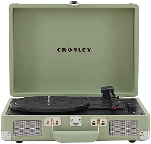 Crosley CR8005F-MT Cruiser Plus - Tocadiscos de 3 velocidades, Bluetooth, Color Verde
