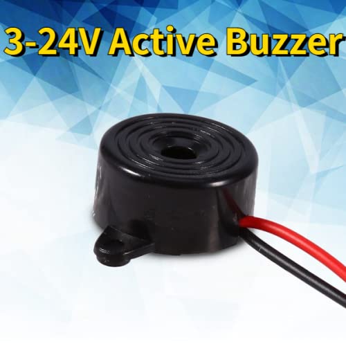 Hilitand Zumbador piezoeléctrico de la Alarma de 3-24V DC Tono electrónico del Reloj Alarma Continua Longitud de Cable de la Sirena 100m m