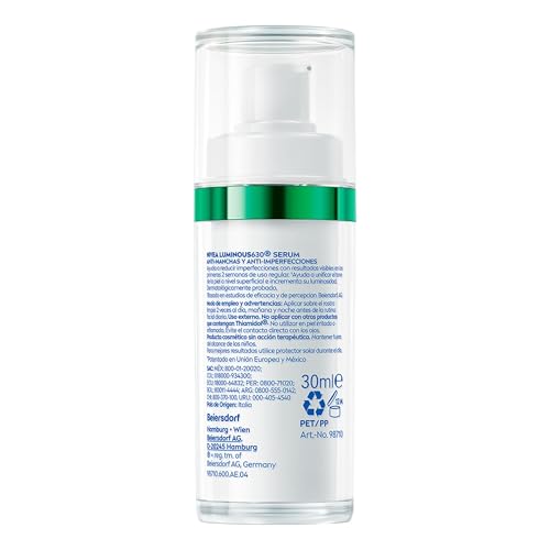 NIVEA LUMINOUS630 Anti-manchas Serum Facial Anti-imperfecciones (30 ml) - Con Ácido Hialurónico, Ácido Salicílico y Extracto de Té Verde, para una Piel Uniforme, Suave y matificada.