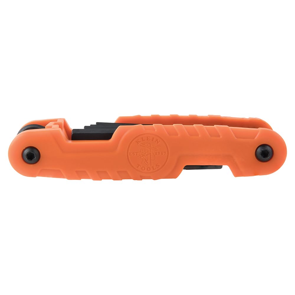 Klein Tools 70550 Juego de llaves hexagonales 11 tamaños SAE, herramienta de llave Allen plegable resistente con llaves hexagonales extralargas