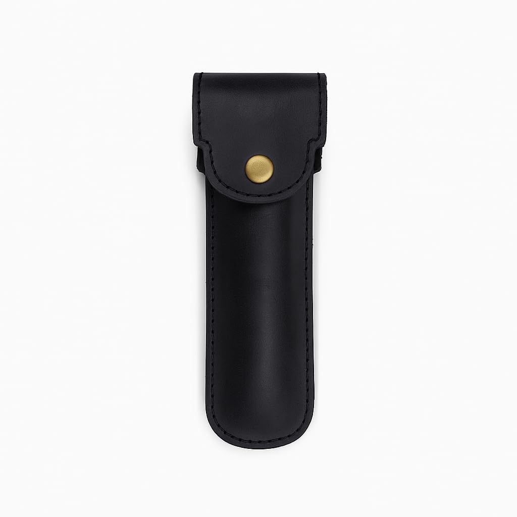 PavinCrafter Funda de piel flor para maquinilla de afeitar | Estuche de doble filo | Funda protectora para maquinilla de afeitar de seguridad, hecha a mano, para viaje y almacenamiento | Accesorio de