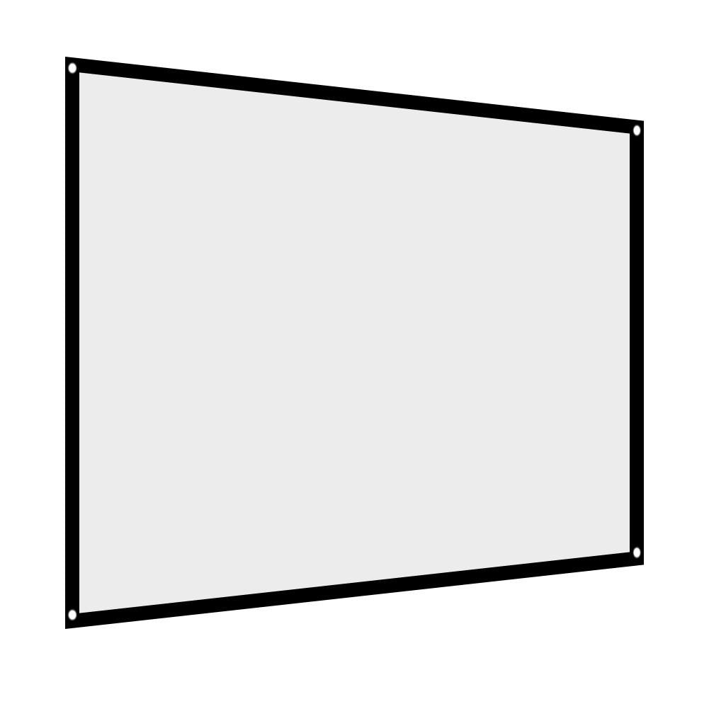 S erounder Pantalla de portátil de 60-100 Pulgadas, Pantalla de proyección de poliéster sin Arrugas HD 4: 3 Plegable con ángulo de visión Visual para Cine en Interiores y
