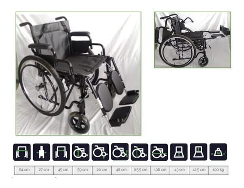 Homecare | MOBICARE Silla de Ruedas TODO TERRENO de Lujo, Modelo XTREAM-PLUS, Acero Resistente, Con Eleva piernas Desmontables y Descansabrazos Abatibles