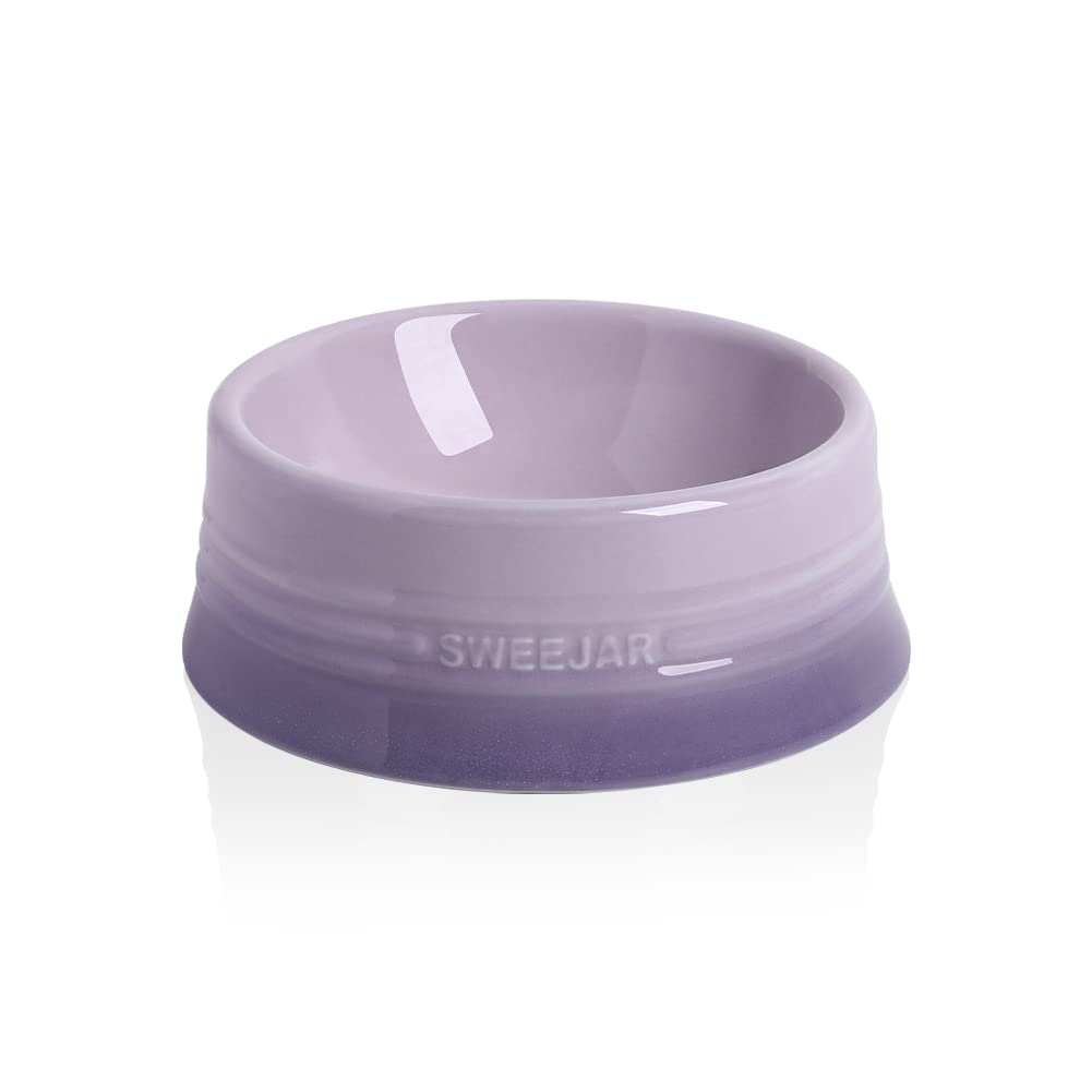 Cuenco de Cerámica SWEEJAR Morado para Perros y Gatos Medianos