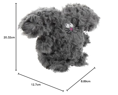goDog PlayClean - Juguete de Peluche chirriante para Perro con aceites Esenciales Que eliminan el Olor, tecnología de protección para Masticar, Gris, pequeño