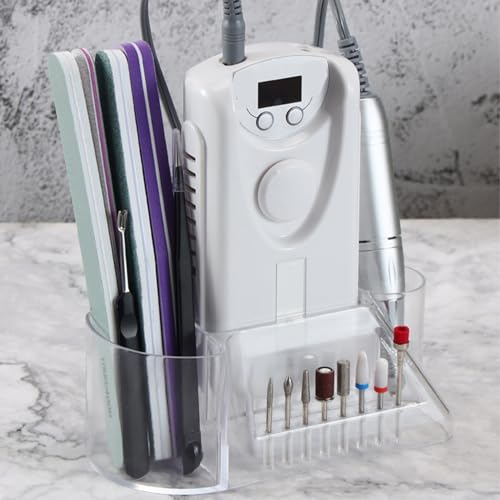 Organizador de Uñas Profesional, Caja de Soporte para Taladro, 8 Agujeros para Brocas