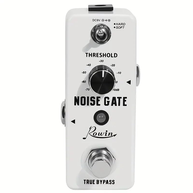 Pedal de Supresión de Ruido Rowin Blanco Dual Mode para Guitarra