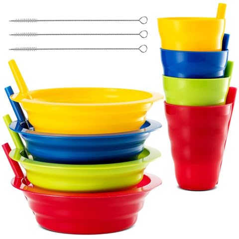 PLASKIDY Cuencos para cereales, blue green red yellow, 8