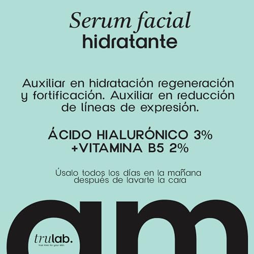 Trulab Serum Facial Hidratante: Acido Hialuronico 3% + Vitamina B5 Liposomada
