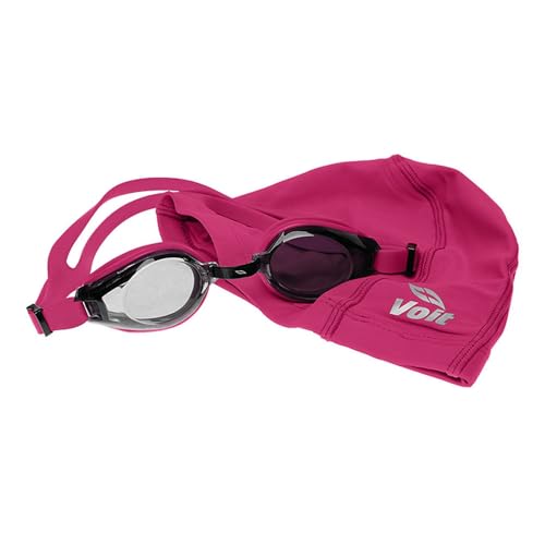 Set de Natación Voit Rosa 2 en 1 con Gafas y Gorro de Licra para Mujer