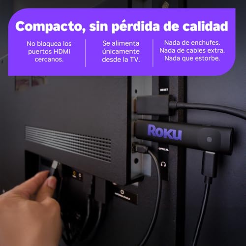 Dispositivo de Streaming Roku HD 2025 con Control Remoto por Voz para TV en Vivo y Gratis