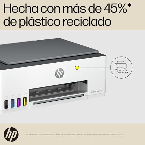 HP Impresora Multifuncional Smart Tank 580, Tinta Continua, Color, Wi-Fi, Dúplex (Doble Cara) Manual, Impresión Desde Smart App, 2 años de Garantía (1F3Y2A)