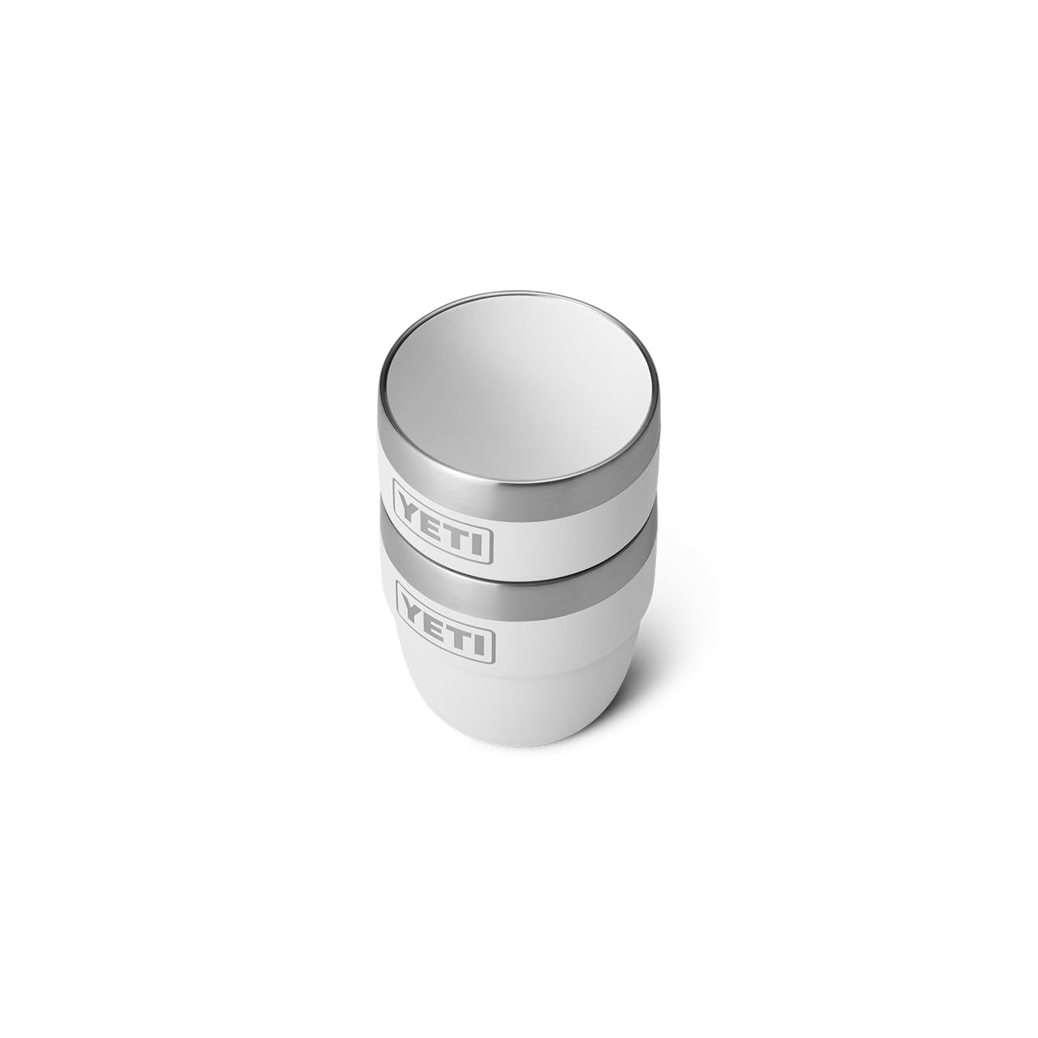 Taza YETI Rambler Blanco de Acero Inoxidable con Aislamiento al Vacío, Paquete de 2