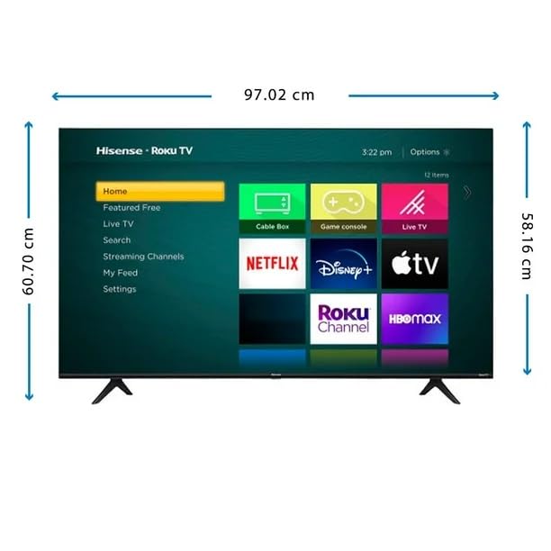 Televisor LED Hisense 43 Pulgadas 4K Ultra HD Serie R Smart Roku con HDR Modo de Juego para Asistente Google y Alexa