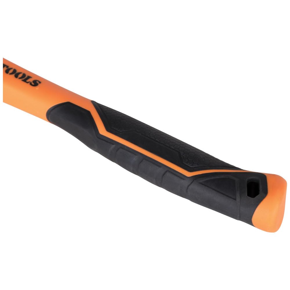 Klein Tools 832-26 Martillo fresado, mango de fibra de vidrio, resistente para postes de utilidad, cara fresada, color naranja de alta visibilidad