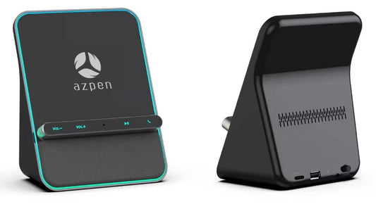 Base de Audio Azpen Negro con Altavoces Bluetooth y Carga Inalámbrica para iPhone y Samsung