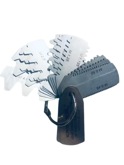 Medidor de Paso de Perfil de Dientes de Engranaje Modular 23 Perfiles 15 Hojas 35 a 4.5 Módulo 14.1/2 Pulgadas