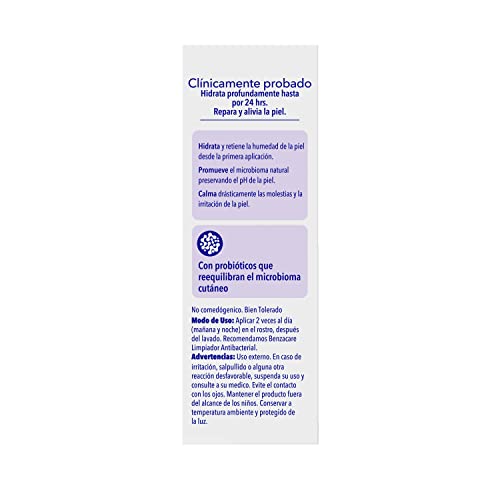 BENZACARE Microbioma Equalizer Loción Hidratante Facial 1 pz 50 ml Hidrata y Calma la Piel Después de Usar un Tratamiento para Acné Dermatológicamente Probado