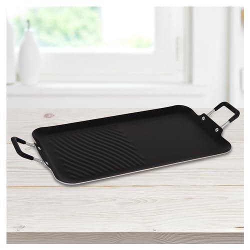 Grill Doble T-fal Negro de 50 cm con Tecnología Antiadherente Easy Plus y Termo Señal
