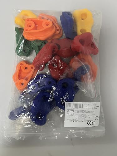 KINSPORY 20 Piezas de agarres de Escalada en Roca con Nariz de Cerdo Colorida con Dos Asas Azules, Juego de Accesorios de Montaje Incluido