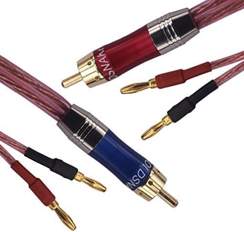Altavoz alambre KK Azul Rojo con RCA macho a Plugs Banana 1,64 Foot-Pair