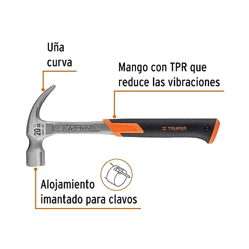 Martillo Truper Expert MXC-20 Negro forjado en una pieza uña curva