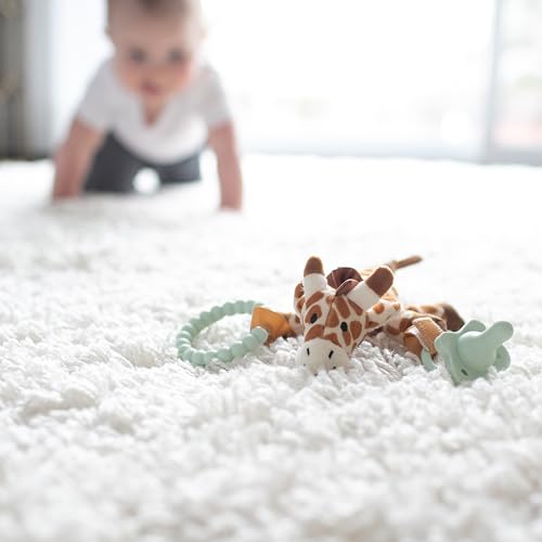 Soporte para Chupete y Mordedor Dr. Brown's Jirafa HappyPaci Verde Claro para Bebé 0-12 Meses