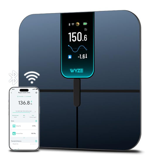 Báscula Inteligente Wyze Scale Ultra Pantalla a Color para Medir Peso e IMC