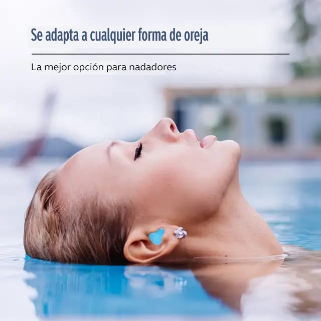 Tapones para los Oídos Silicona Blanco Reducción de Ruido Alta Calidad 32 dB Impermeables con Estuche