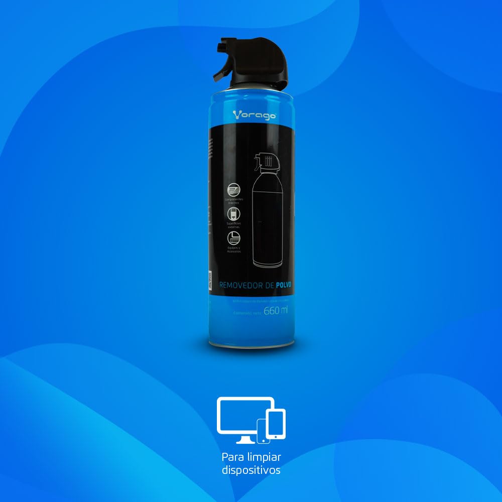 Aire Comprimido Vorago CLN-300 660 ml Removedor de Polvo para Limpieza de Componentes