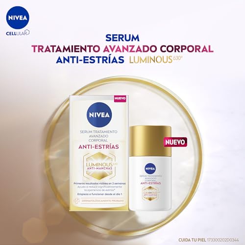 NIVEA Serum tratamiento avanzado Luminous630 anti-estrías (100 ml) 48 horas de humectación profunda y piel suave