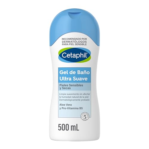 Cetaphil Gel de Baño Corporal 1 pz 500 ml Limpia Suavemente sin Afectar la Humedad Natural de la Piel Recomendada por Dermatólogos para Piel Sensible