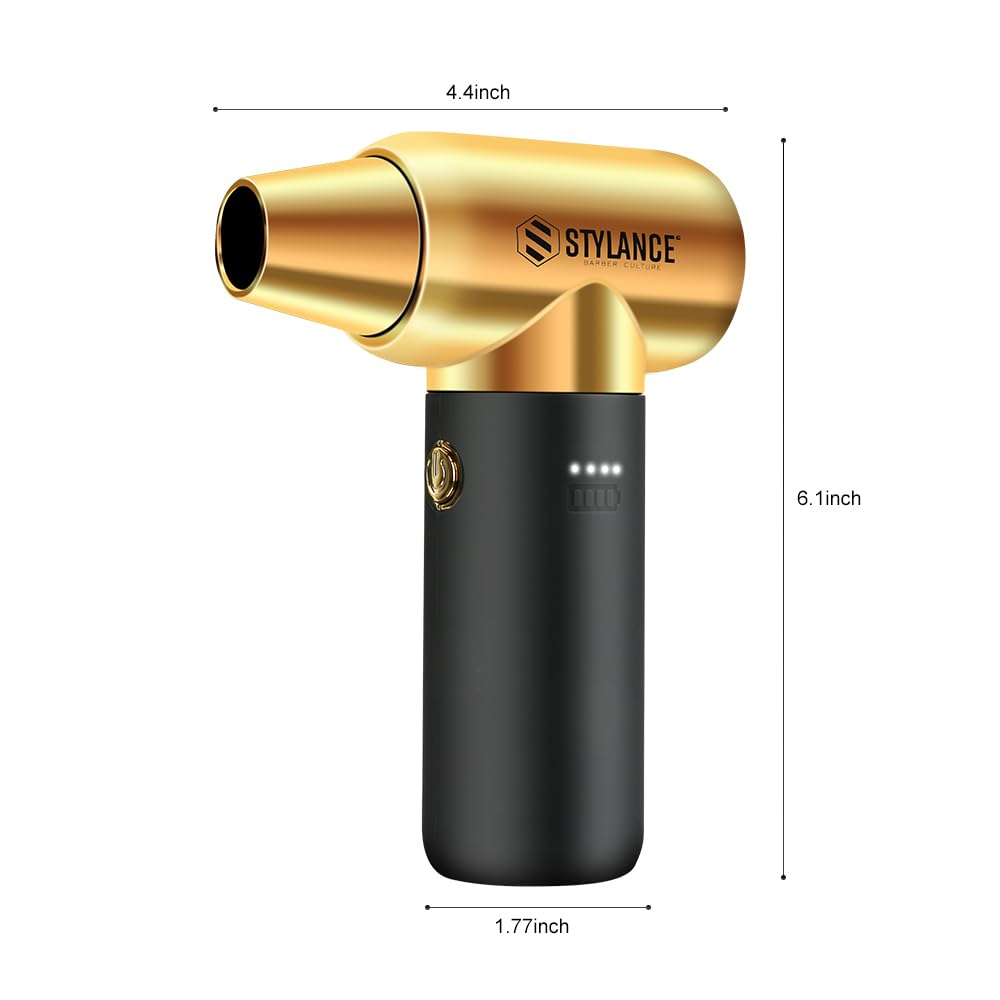 Plumero de aire comprimido, soplador de barbero, plumero eléctrico, mini soplador de aire portátil Jet Dry de 3 engranajes, aspiradora inalámbrica, para PC, oficina, salón, ventilador, portátil