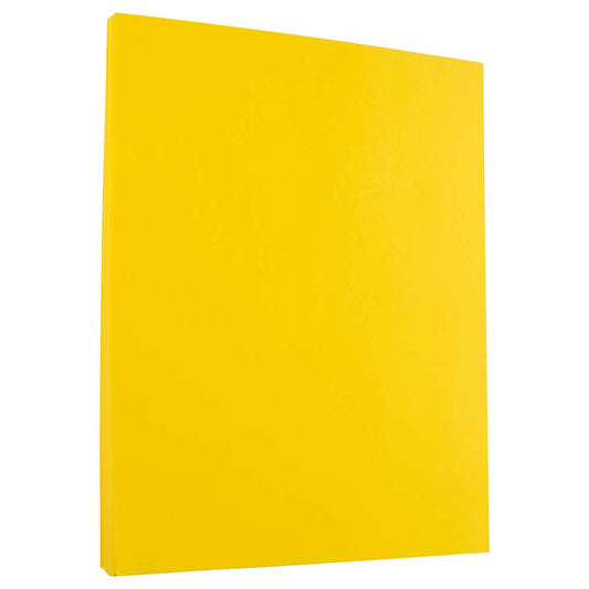 JAM PAPER Papel de color de 26 libras, 90 g/m², 8,5 x 11 pulgadas, amarillo reciclado, 100 hojas/paquete
