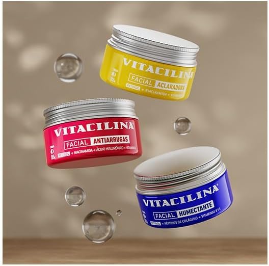 Vitacilina Facial Antiarrugas Piel Madura Pack 2 piezas Retinol Ácido Hialurónico 100g