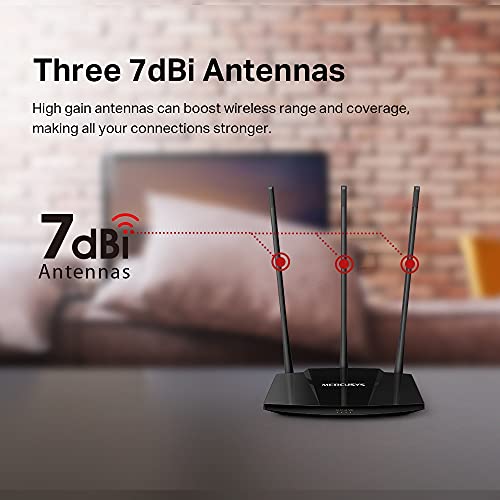 TP-Link Mercusys MW330HP, Router Inalámbrico N Wi-Fi de Alta Potencia de 300Mbps, 1 x 10, 100M WAN 3 x 10, 100M LAN, 3 x Antenas Fijas, Color Negro