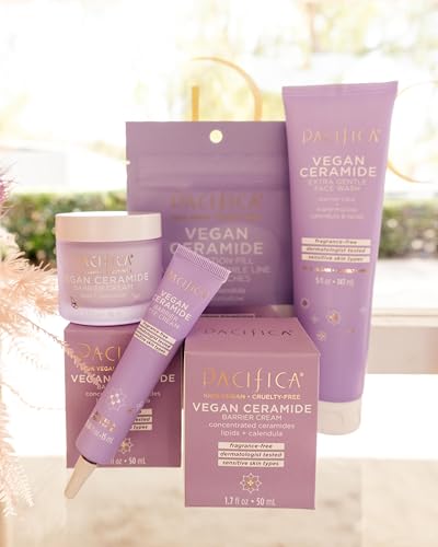 Pacifica Crema facial para reparación de barreras de cerámica vegana, crema hidratante diaria, crema hidratante, aprobada por la asociación ecezma, segura para pieles sensibles, sin fragancia, 100% vegana + libre de crueldad