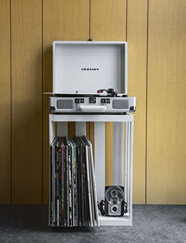 Crosley CR8005F-WS Cruiser Plus Vintage 3-Speed Bluetooth in/out Suitcase Turntable, White Sand
