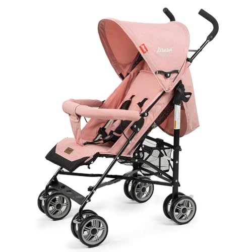 D´Bebé Carriola Aerostar Color Rosa- Carriola de bastón con 5 posiciones de respaldo
