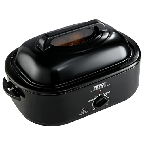 Horno Tostador Eléctrico VEVOR Negro Vidrio Templado 20 Cuartos 1450 W