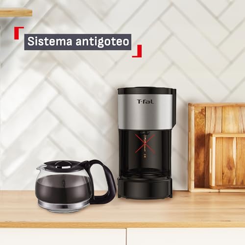 Cafetera T-fal Heliora Inoxidable con Sistema Antigoteo para 6 Tazas