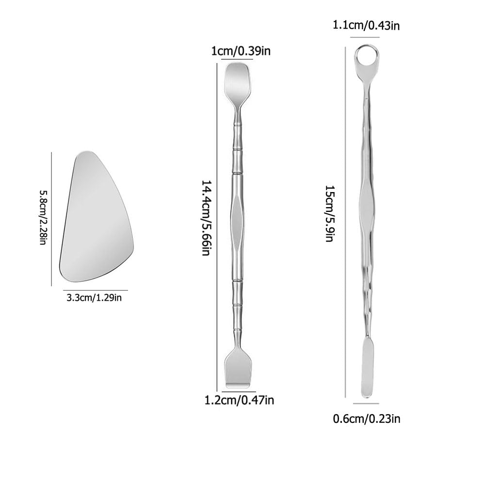 NentMent Paquete De 3 Herramientas Para Preparar Poros, Removedor De Puntos Negros, Raspador Facial De Acero Inoxidable, Espátula Para Piel, Kit De Herramientas Para Reventar Granos, Extractor De Gran