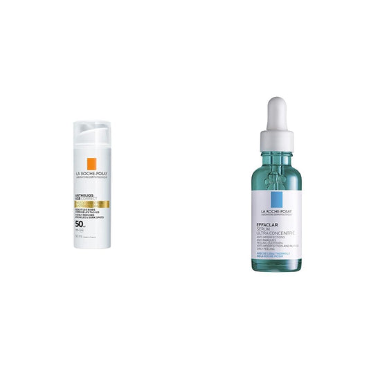 La Roche Posay protector solar facial anthelios age correct crema ligera fps50 + Effaclar serum anti imperfecciones