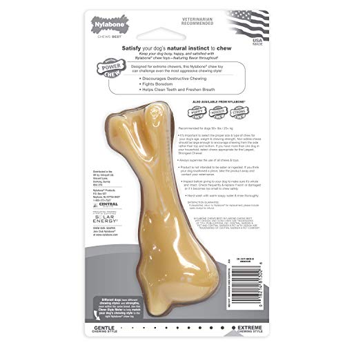 Juguete Duradero Tipo Hueso Nylabone Grande Especial para Razas Grandes