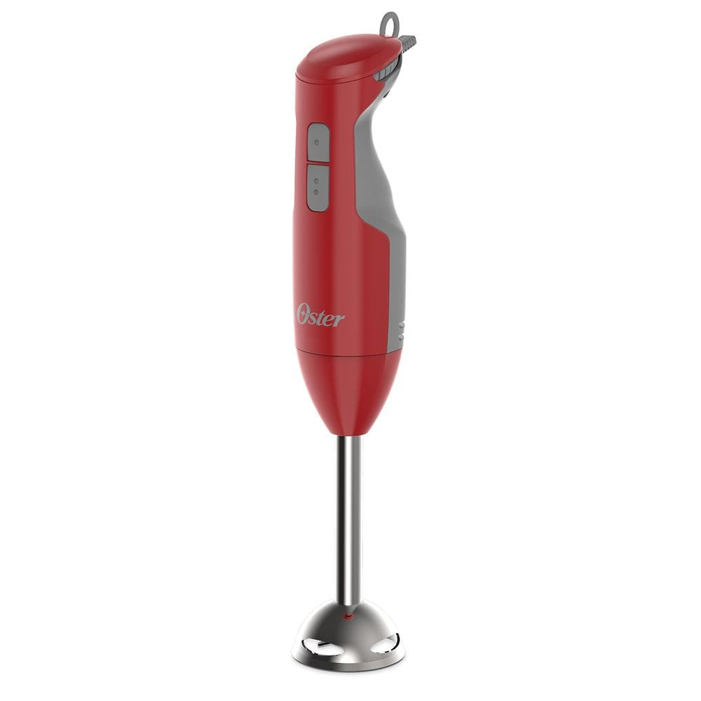 Batidora de inmersión Oster® con velocidad variable con batidores y picatodo, en rojo