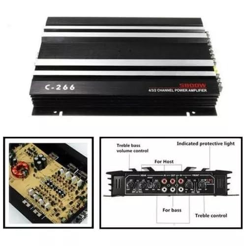 Amplificador de Poder D 5800w Audio 4 Canales para Auto