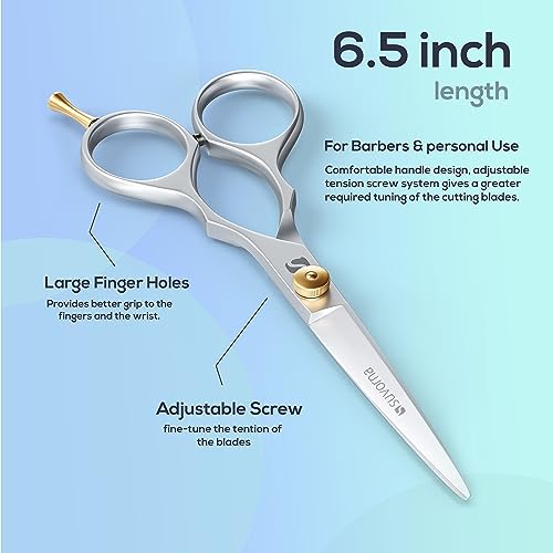Tijeras de corte de pelo Suvorna para profesionales, barberos y peluqueros - tijeras de pelo para cortar, recortar y arreglar - Tijeras de pelo de 6,5 pulgadas para hombres, mujeres, niños y adultos.