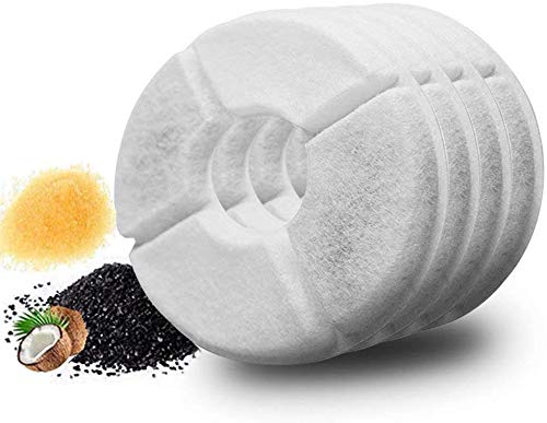 Haofy Filtro para Fuente de Mascotas Filtros de Fuente de Agua, 4 Piezas Filtros de Repuesto de Carbono para Fuente para Mascotas