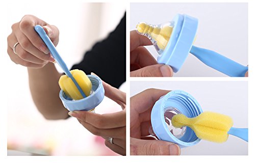 Honbay Bottle Brush Cleaner Kit with Teat Cleaner and Straw Brushes 360 Degree Rotating 5 PCS Within One Set Comes in Different Size selections - Random Color